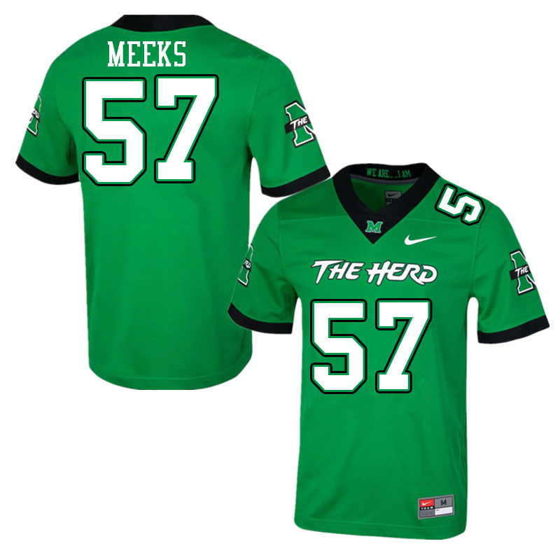 Men #57 Eric Meeks Marshall Thundering Herd College Football Jerseys Sale-Green